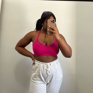 Hot pink mesh lululemon sports bra